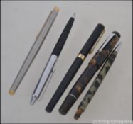 A Stephens # 55 fountain pen with gold nib along with other pens to include a Parker,
