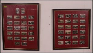 A pair of framed and glazed mounted cigarette cards all depicting Highland scenes.