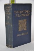 THE FIRST MEN IN THE MOON, HG Wells. First Edition.