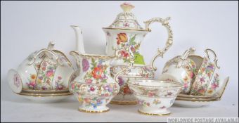 Hammersby ' Dresden Sprays ' pattern tea service to include 6 cups and saucers , sugar bowl ,