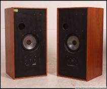 A pair of stunning retro Harbeth Monitor speakers in Teak finish,