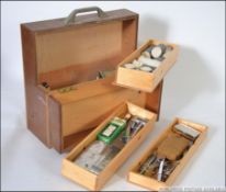 An mid 20th century Industrial drawer and hinge top dentist portable medical / industrial cabinet