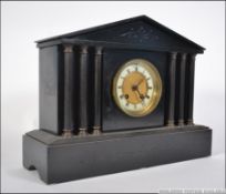 A Victorian HAC - Hamburg America Clock Co 8 day slate mantel clock.