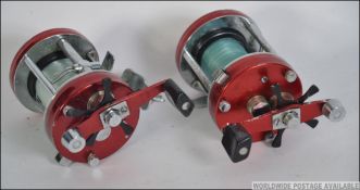 2 vintage sea fishing reels ' ABU Ambassadeur 7000 ' in red,