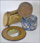 A collection of vintage advertising items to include a Huntley and Palmer tin,