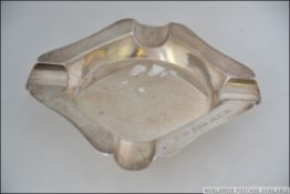 A silver hallmarked ashtray by Levi & Salaman -Phineas Harris Levi & Joseph Wolfe Salaman.