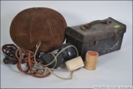 An early 20th century midwifery nurses kit to include enamel basin,