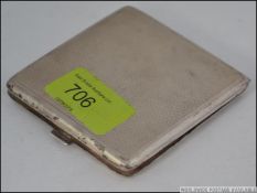 A silver hallmarked ladies compact case having appointed interiors,