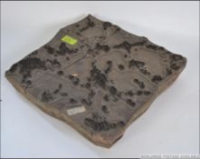 An unusual 1930's wooden step printers block.