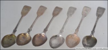 A set of 6 silver hallmarked 19th century teaspoons of heavy weight 150.