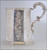 A 19th century silver hallmarked tankard by Thomas Edwards bearing London hallmarks for 1846.