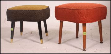 2 1950's moquette upholstered foot stools,