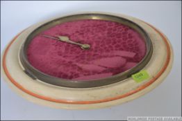 An 19th century upcycled station clock with fusee movement, circular mahogany case with later paint,