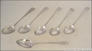 A set of 6 19th century Exeter hallmarked silver teaspoons of exquisite quality by Joseph Mayer.