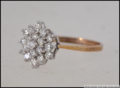 A 9ct gold and diamond vintage hallmarked London ladies ring.