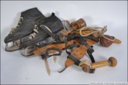 An early 20th century tin snooker cue holder of long tapering form complete with the lid along with