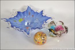 A collection of studio art glass from th