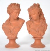 A pair of 19th / 20th century clay figur