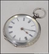 A continental ladies pocket watch enamel