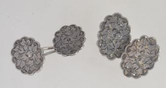 A pair of Victorian silver hallmarked gentlemans cufflink. Hallmarked for Birmingham 1892. Weight 5.