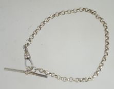 A silver ball linked bracelet chain with bar and clasp marked Italy / 925. Weight 5.