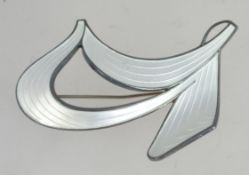 A vintage Norwegian silver and enamel set ladied brooch by NA Jorgensen.