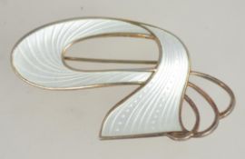 A vintage Norwegian silver and enamel set ladied brooch by NA Jorgensen.