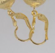 A pair of 925 gilt Italian plated silver drop ball earrings.Marked 925 Italy with leaver backs.