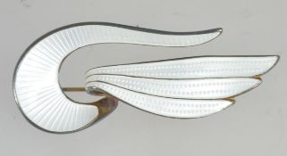 A vintage Norwegian silver and enamel set ladied brooch by NA Jorgensen.