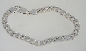 A silver heavy set belcher linked gentlemans bracelet with lobster clasp. Marked 925. Weight 15.
