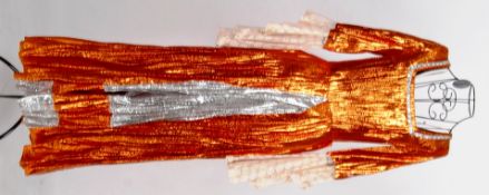 PANTOMIME: A fold and orange Lame 18th c