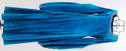 MEDIEVAL: Medieval style teal velvet dre