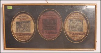 An unusual DW Griffiths - Great Photographic Spectacle framed and glazed set of 3 advertising sings