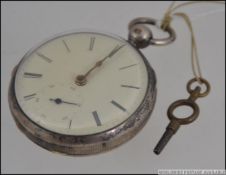 An 1861 silver hallmarked pocket watch by Fairfield & Croasdale, Liverpool.