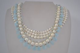 2 cultured pearl necklaces ,