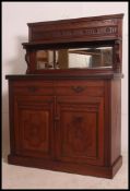 Edwardian mirror back mahogany sideboard / chiffonier rectangular mirror over two lower drawers