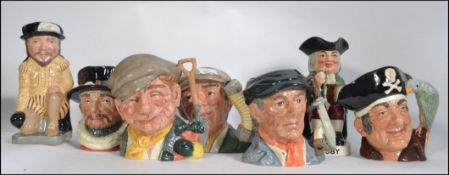 A collection a large size Doulton character mugs LITTLE MESSER D-6819 , THE GARDENER D-6630 ,