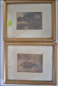A pair of framed and glazed water colours,