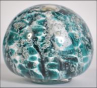 Paperweight - An unusual mottled controlled bubble paperweight,