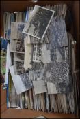 POSTCARDS. Many hundreds in banana box. All world, views and subjects. Larger size.