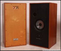 A pair of stunning retro Harbeth Monitor speakers in Teak finish,
