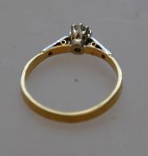 A marked 18ct single stone diamond ring with white gold mount approx .20 carat 2.