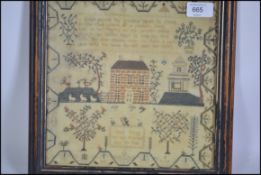 Withdrawn A Victorian 19th century sampler dating to 1877 with notation for the maker being