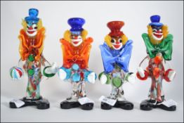 A good set of 4 Murano studio glass clowns .