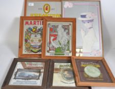 A collection of retro advertising mirrors to include Pears soap,