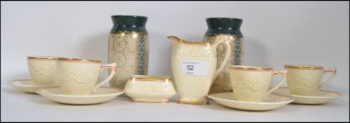 CROWN DUCAL - A part tea service , made by CROWN DUCAL, GAINSBOROUGH, Rd No 749657, c.1920s.