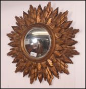 A stunning vintage retro 1950's French Sunburst convex wall mirror.