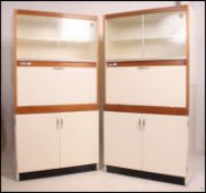 2 vintage 1950's kitchen modular upright dresser cabinet cupboards by Fortress.