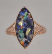 A vintage 9ct gold foil set ladies dress ring.