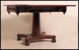 A 19th century mahogany drop leaf breakfast table, the rectangular top above two end frieze drawers,